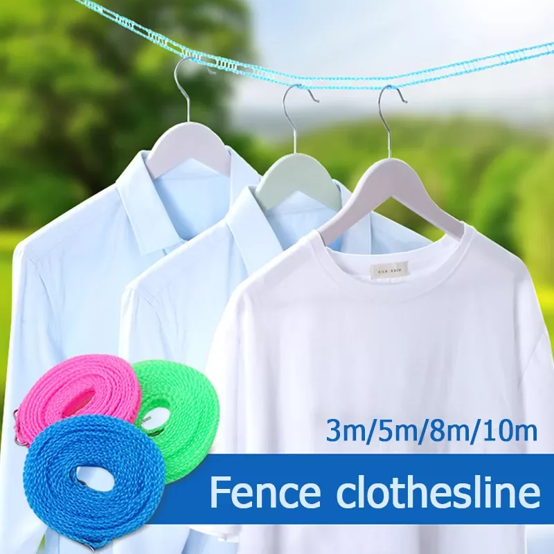 

NewWindproof Clothesline Fence-type Clothesline Non-slip Drying Ropeclothesline Outdoor Travel Clothes Line Ropes