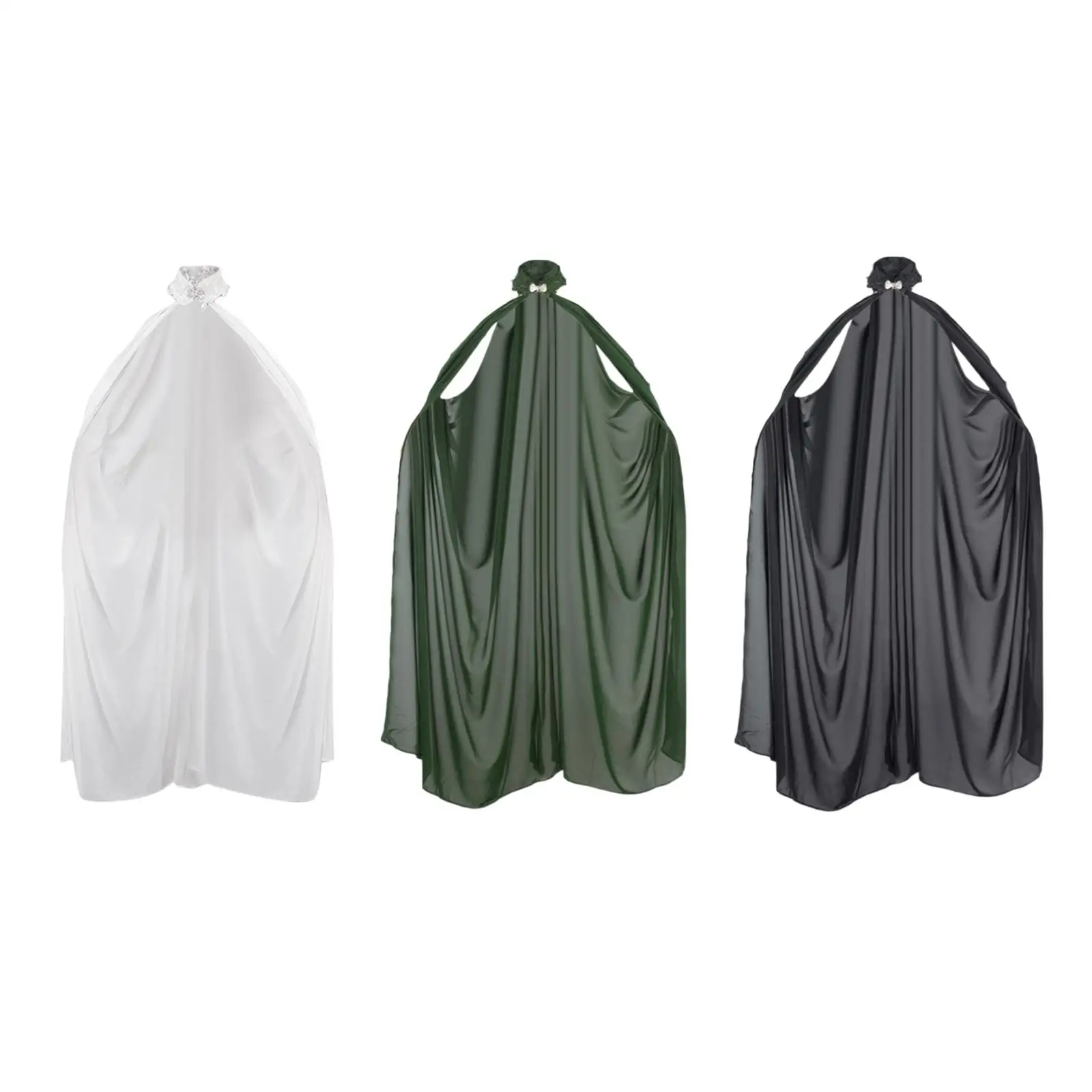 

Women Chiffon Neck Cloak Cape without Hood Durable Elegant for Evening Party