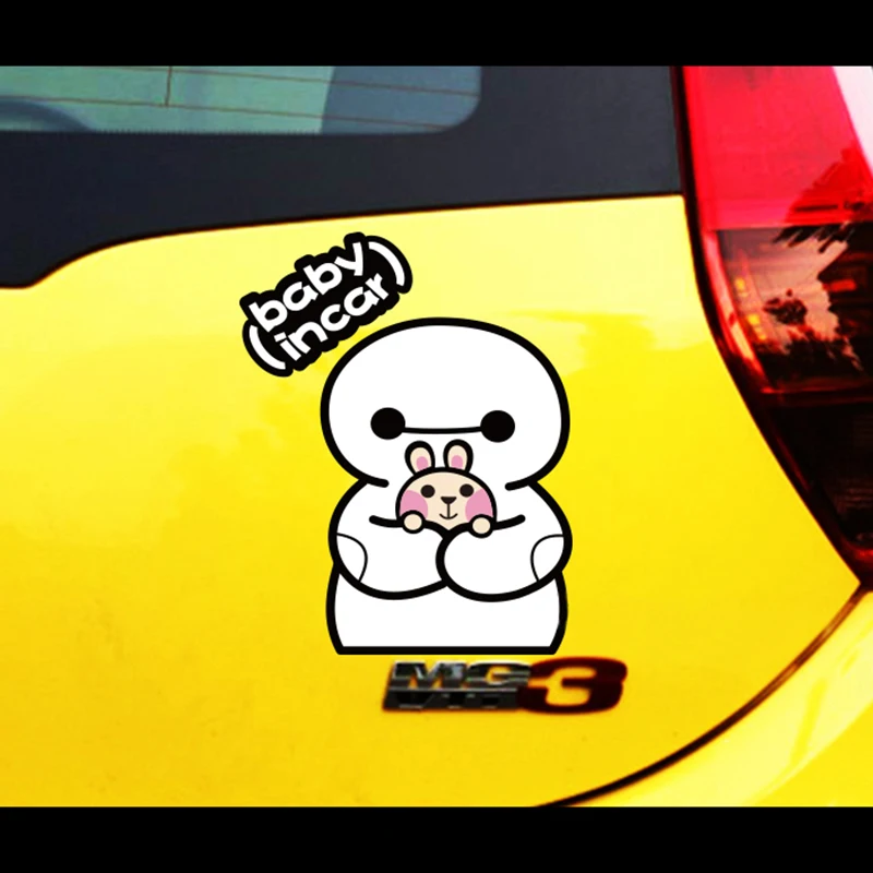 

Большая белая Детская Наклейка для автомобиПредупреждение наклейки на автомобиль, внешние декоративные наклейки для топливного бака авто...