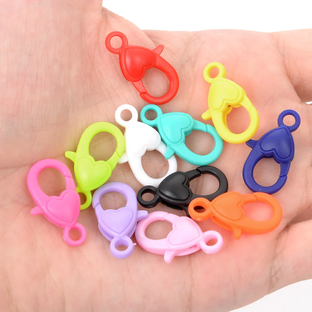 Разноцветная фурнитура для ювелирных изделий пластиковые крючки в форме сердца