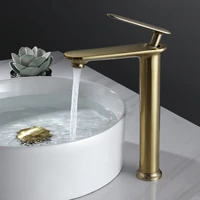 bathroom basin faucet solid brass sink mixer hot cold single handle deck mounted lavatory copper tap brushed goldchromeblack