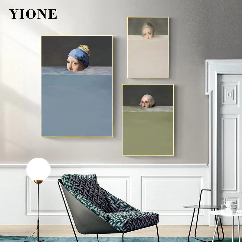 

Funny Famous Portrait Oil Paintings Vintage Abstract Figures Canvas Print Poster Picture for Living Room Aisle Wall Art Decor