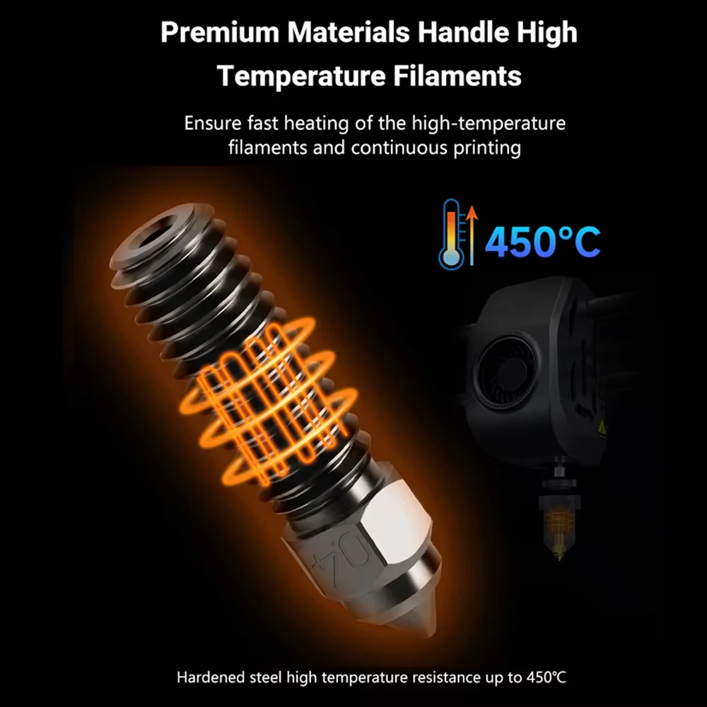 Фото Сопло для Creality K1 Max, Ender 3 V3, KE CR-M4, биметаллическое, с медным покрытием, из твердой стали и латуни, для Vyper, Kobra, Sovol SV06 Plus, SV07 №3