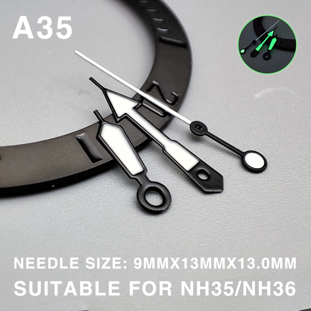SEIK0 Watch Hands Accessories NH35 Hands Luminous  Watch Hands Fit The NH35  NH36 Movement