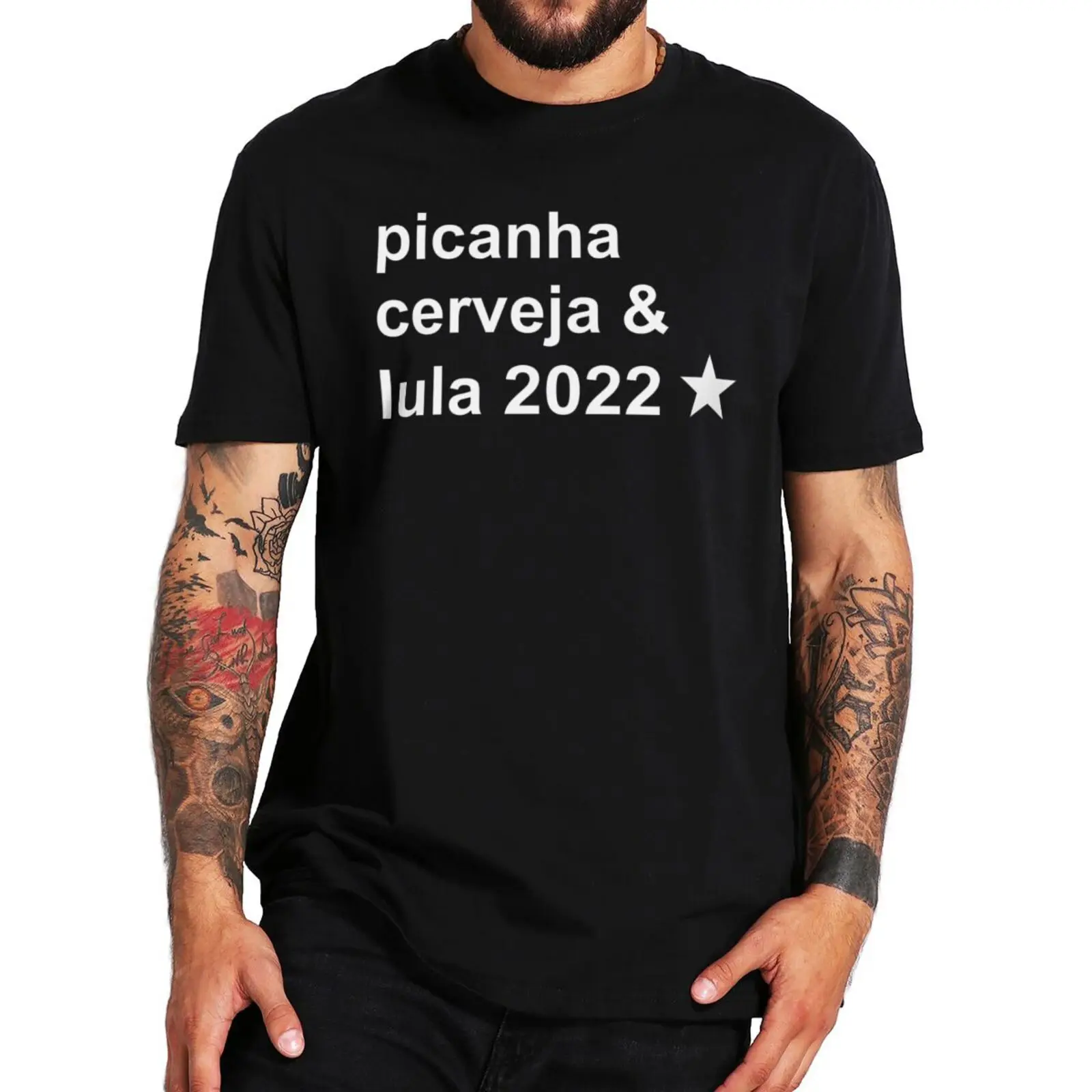 

Picanha Beer And Lula T Shirt Lula 2022 Brazil Presidential Election Fans Tee Top 100% Cotton Casual Men Clothing Summer T-shirt