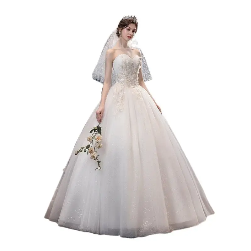 

2022 new bridal wedding bra elegant trailing thin Sen light wedding dress