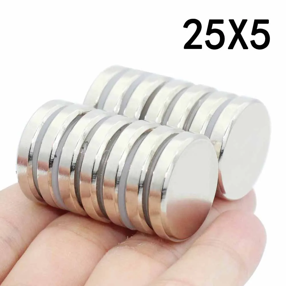 

3/5/8/12/15 Pcs Round Magnets 25x5mm Neodymium Magnet N35 Permanent NdFeB Super Strong Powerful Magnetic imane Disc 25x5