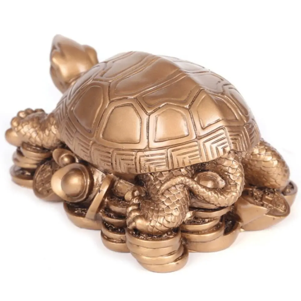 

Decoration Feng Shui Animal Miniatures Figurines Golden Tortoise Ornaments Tabletop Ornament Money Turtle Statue