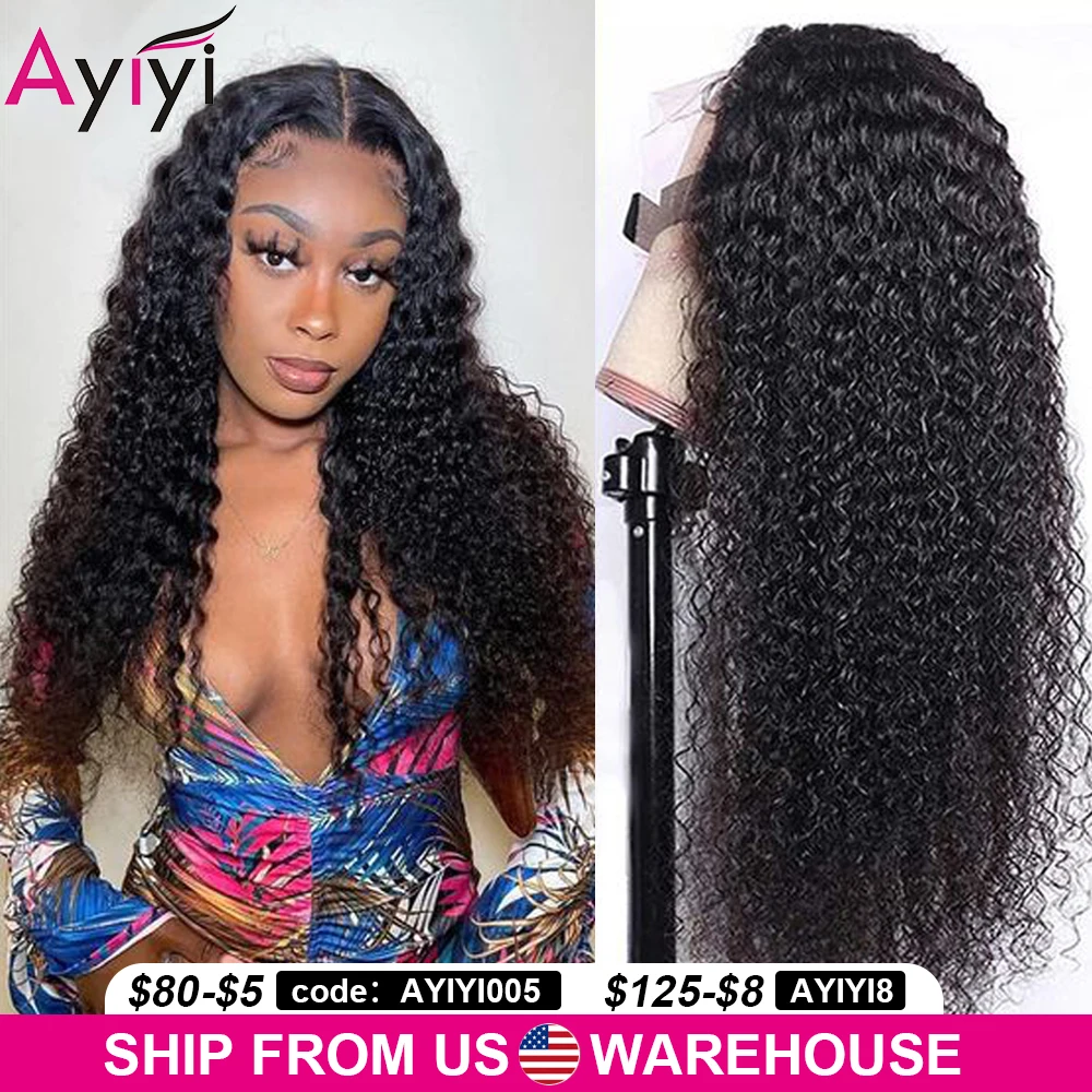 

Jerry Curly 4X4Closure WigTansparent Lace Front Wigs Brazilian Remy Pre Plucked Human Hair Wigs For Women Curly Lace Closure Wig
