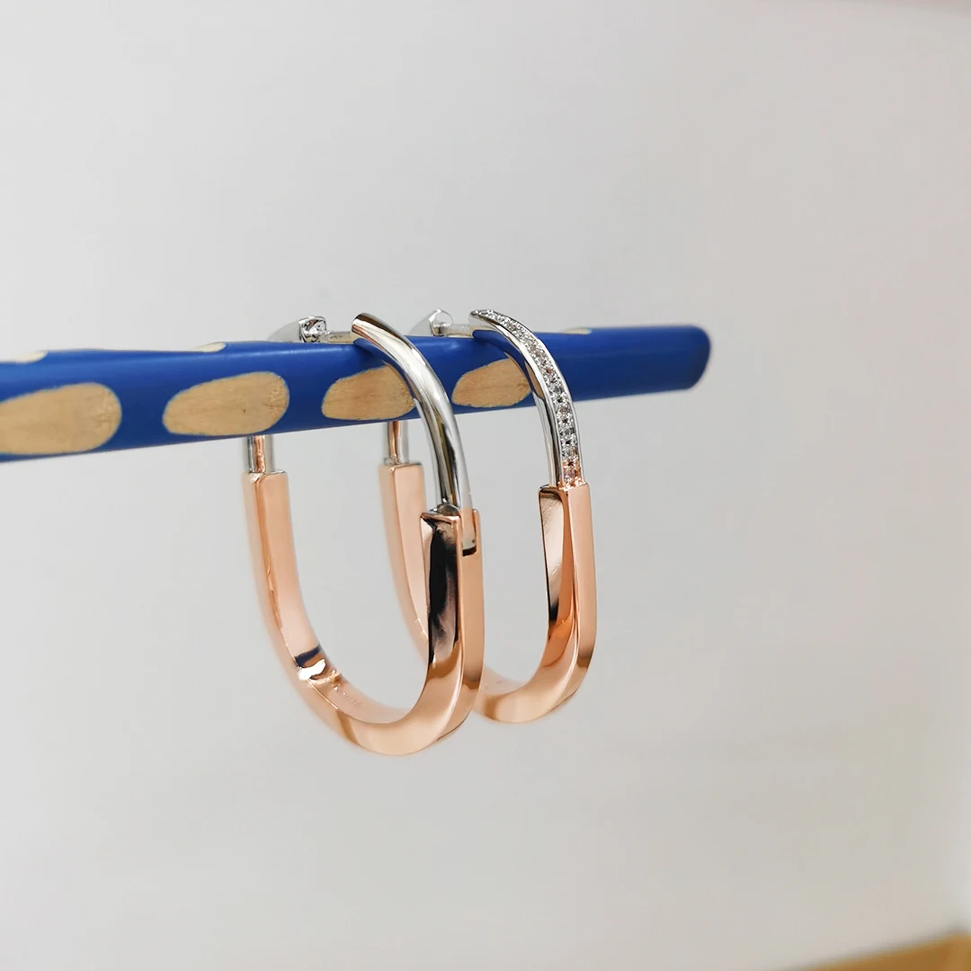 

Женские серьги-кольца из серебра 925 пробы, U-образные