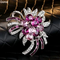 donia jewelry europe and the united states hot selling colorful retro violet brooch large luxury brooch flower brooch