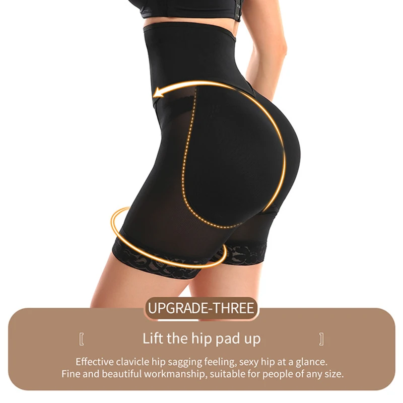 Women Shapewear 3 in 1 Control Panties Body Shaper Butt Lifter Waist Trianer Thigh Trimmer Lagre Padded Hi-Waist Shorts Fake Ass