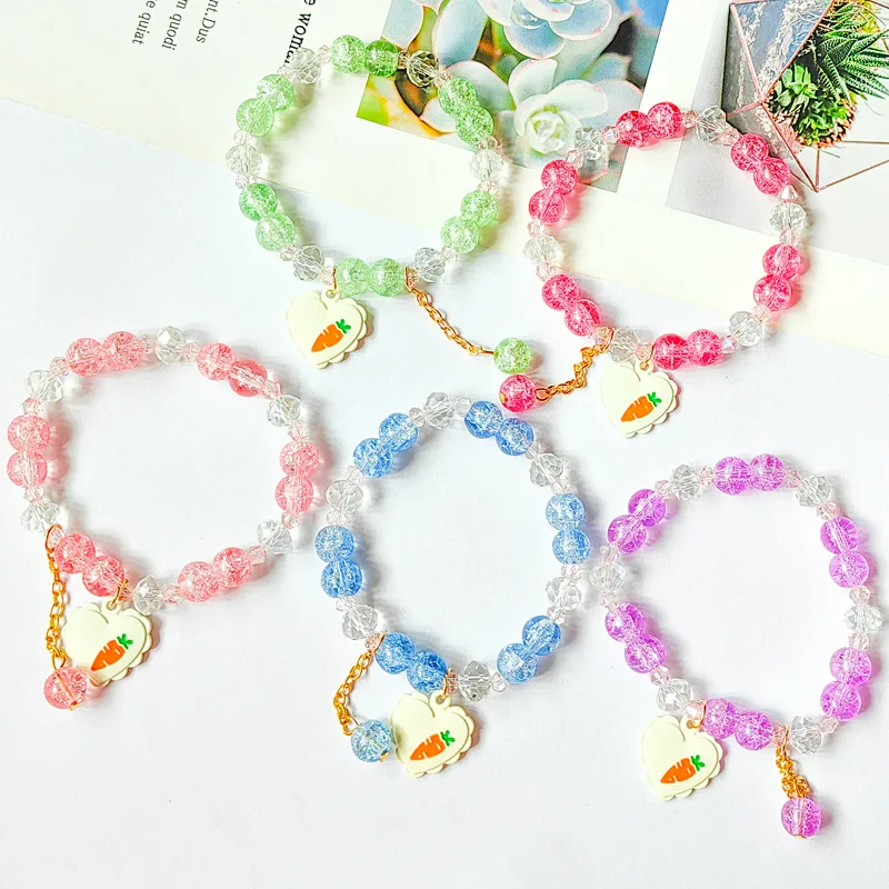

New Summer Bracelets for Women Love Popping Crystal Cartoon Bracelet Fashion Jewelry Girl Charm Bracelets Jewelry Wholesale