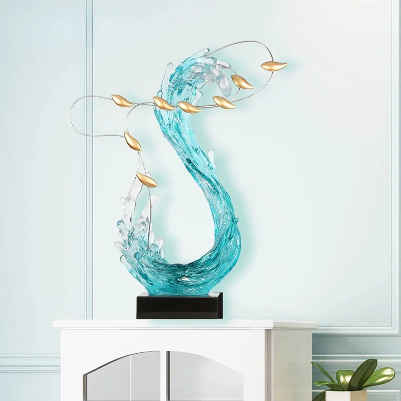 

GY Hotel Home Decorations Sculptured Ornaments Abstract Resin Transparent Imitation Glass Crafts Hallway Art Decorations