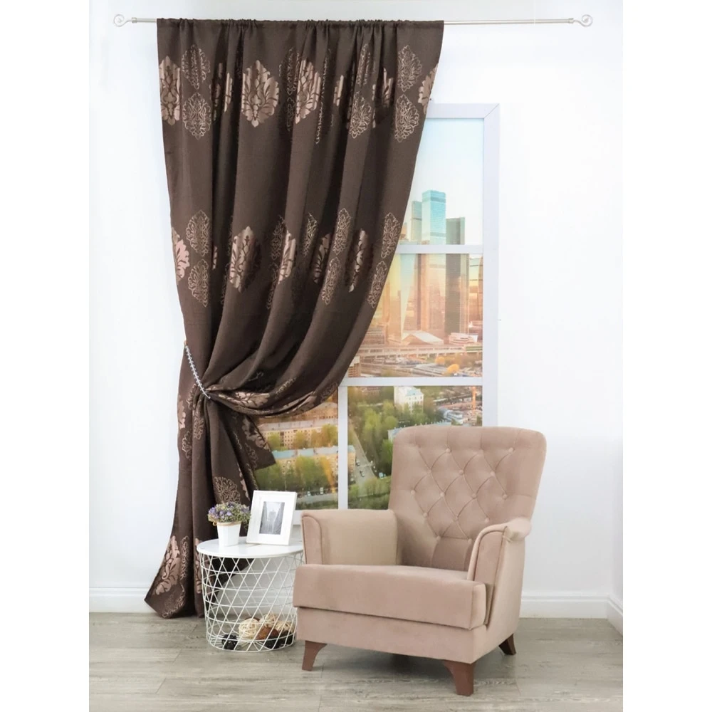 Штора Портьера Amore Mio RR 1001 Блэкаут жаккардовый 2x2.7 1 шт.