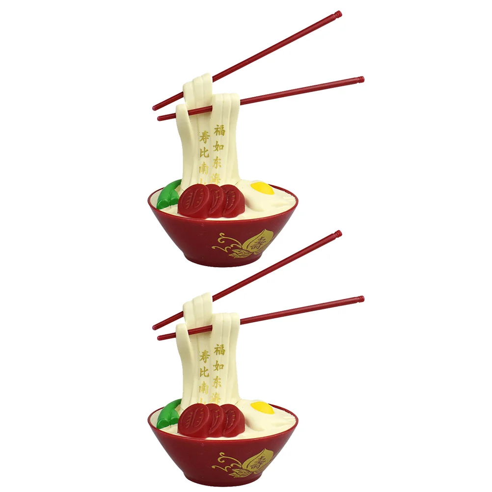 

Cake Birthday Ramen Topper Figurine Miniature Decorations Picks Noodles Chinese Decor Mini Model Longevity Playset Kitchen Kids