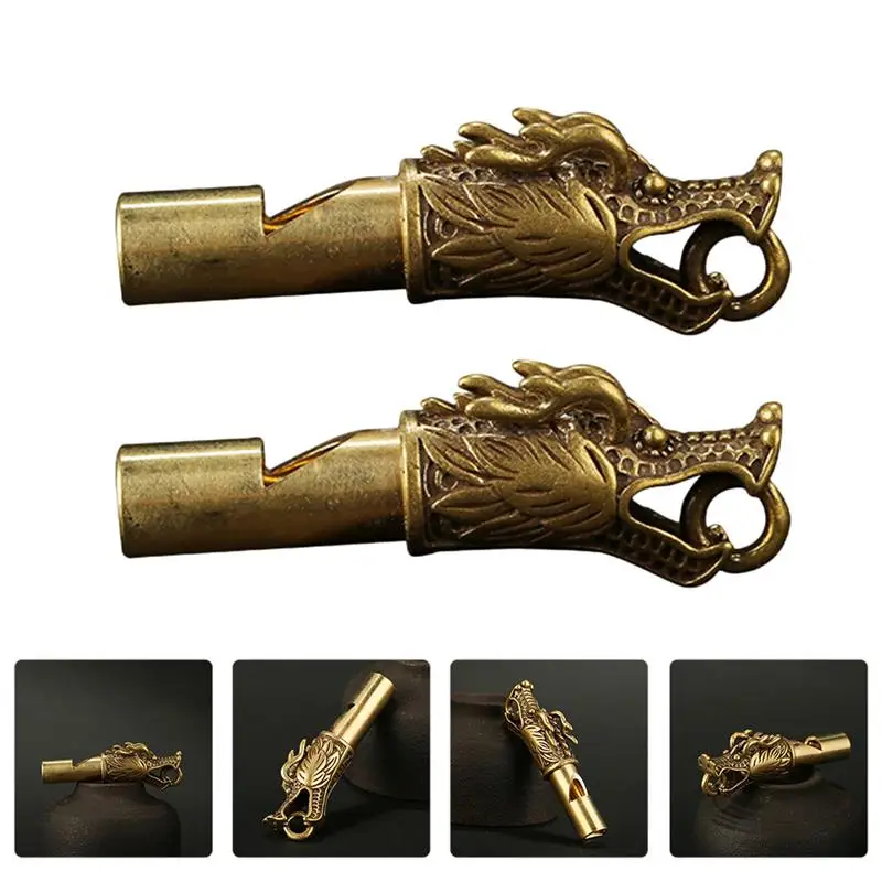 

2pcs Dragon Head Whistles Whistles Teacher Equipment Pendant Whistle