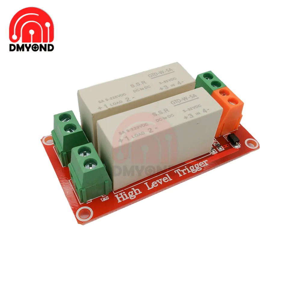 

2 4 8-Way High Level Trigger DC Control DC Solid-State Relay Module Single-Phase Electric Relay Solid State 5A