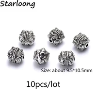 10pcslot antique small hole vintage silver plated zinc alloy multi angle little spacer beads diy jewelry making for bracelet