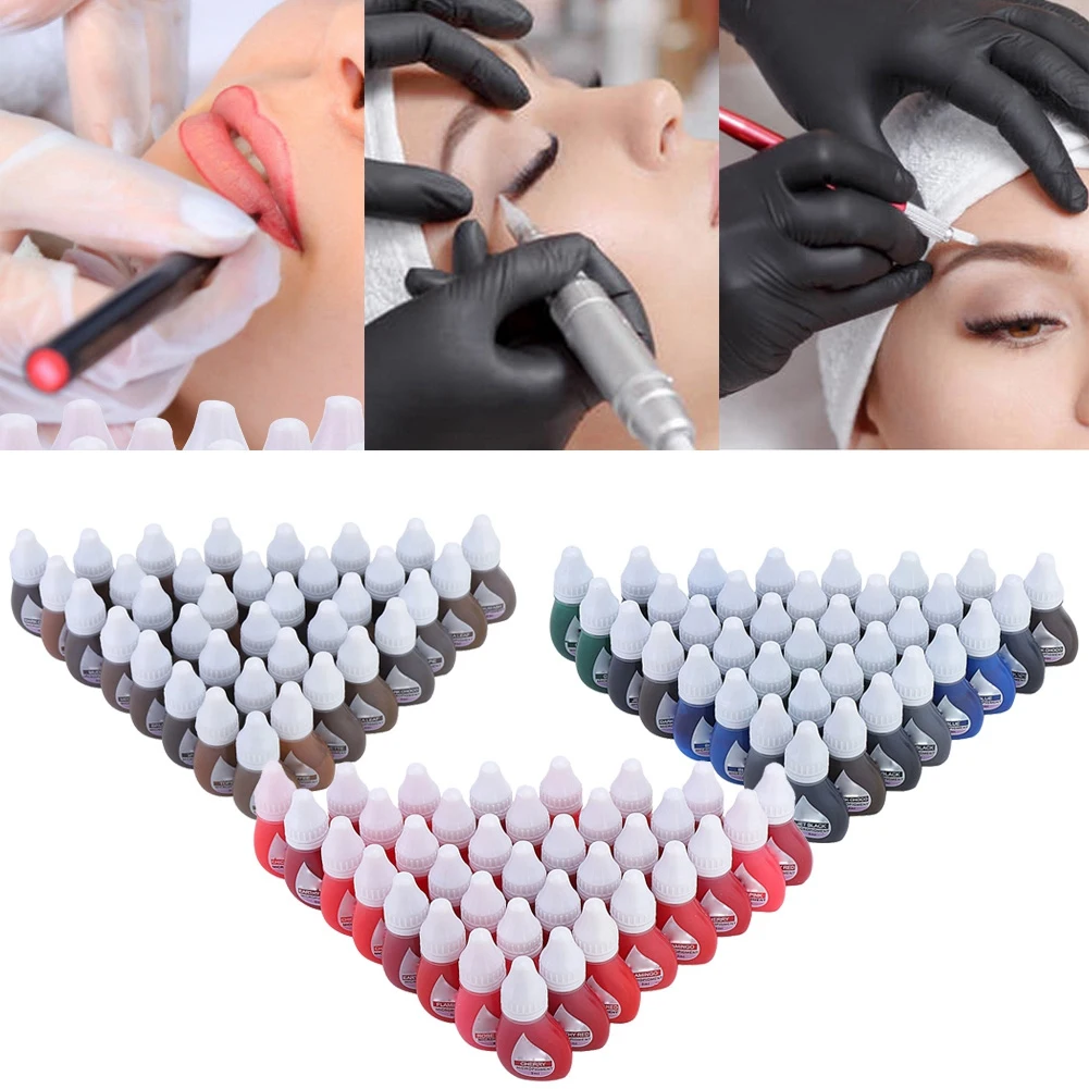 

36pcs 6 Colors Professional Semi-permanent Microblading Long Lasting Tattoo Pigment Ink Set Coloring Beauty Makeup Tool 108ml