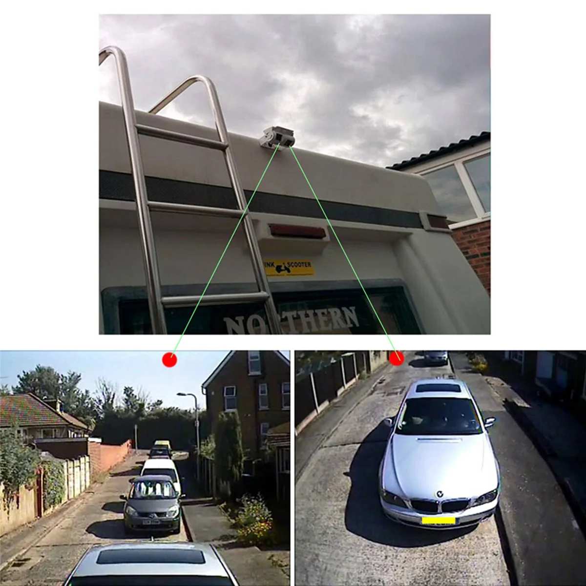 Автомобильный двойной объектив RCA белая камера заднего вида запасная RV