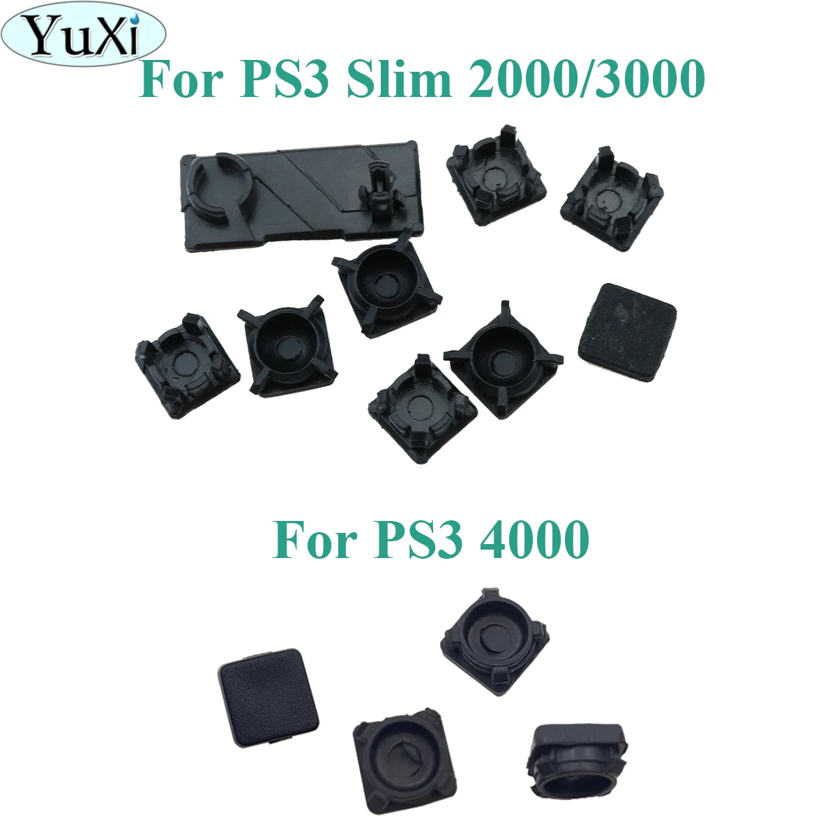 Фото Полный комплект черных пластиковых винтов для консоли PS2 PS3 Slim 2000 3000 4000 70000, комплект резиновых наконечников для винтов, комплект винтов, запа... №2
