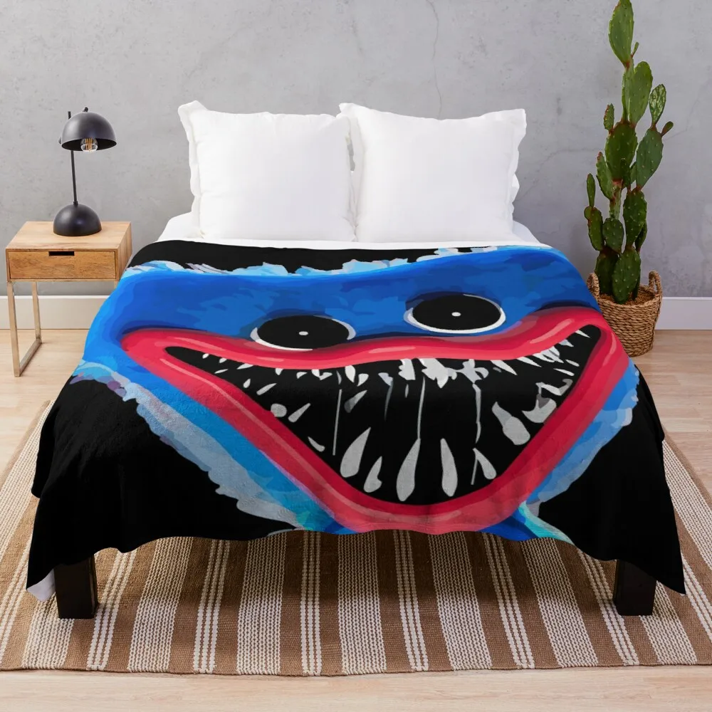 

Одеяло с рисунком аниме, дизайнерское одеяло из искусственного меха, декоративное одеяло Huggy Wuggy - Poppy Playtime