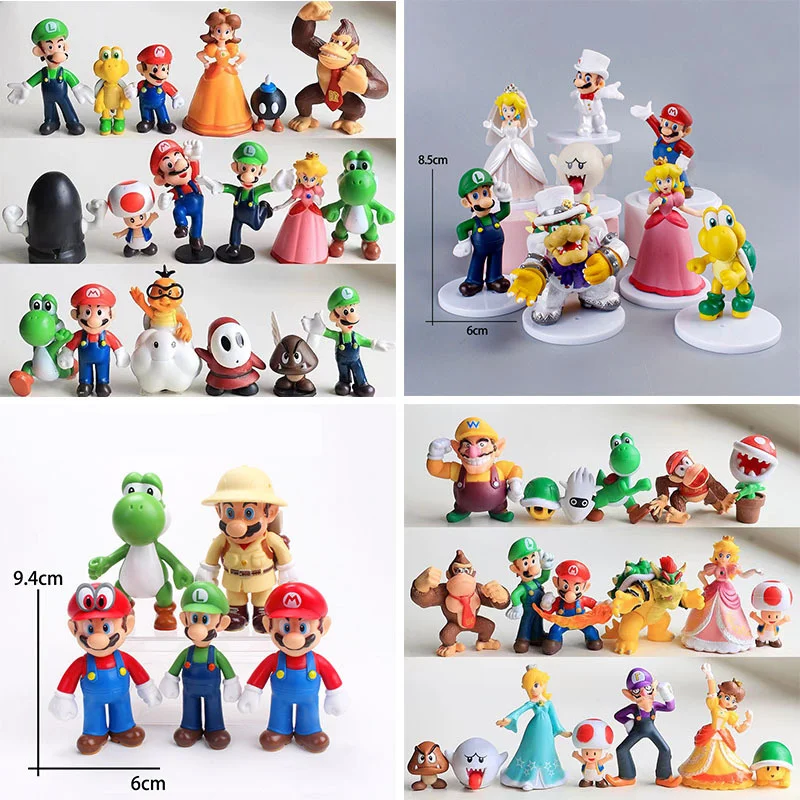 

1-18pcs/set Super Mario Bros Figure Toys Luigi Odyssey Figures Mario Bros PVC Action Figures Collection Kids X-mas Birthday Gift