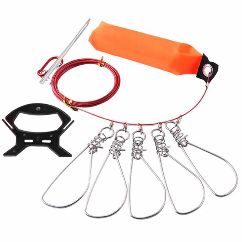 

Fish locker High Quality Fishing Ropes 5m Fishing Lock Buckle Stainless Steel Live Belt Float Fish Stringer Fishing Accessories