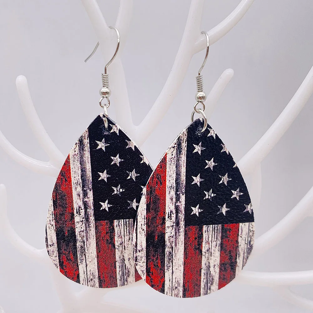 

Женские винтажные серьги из ПУ кожи, с принтом