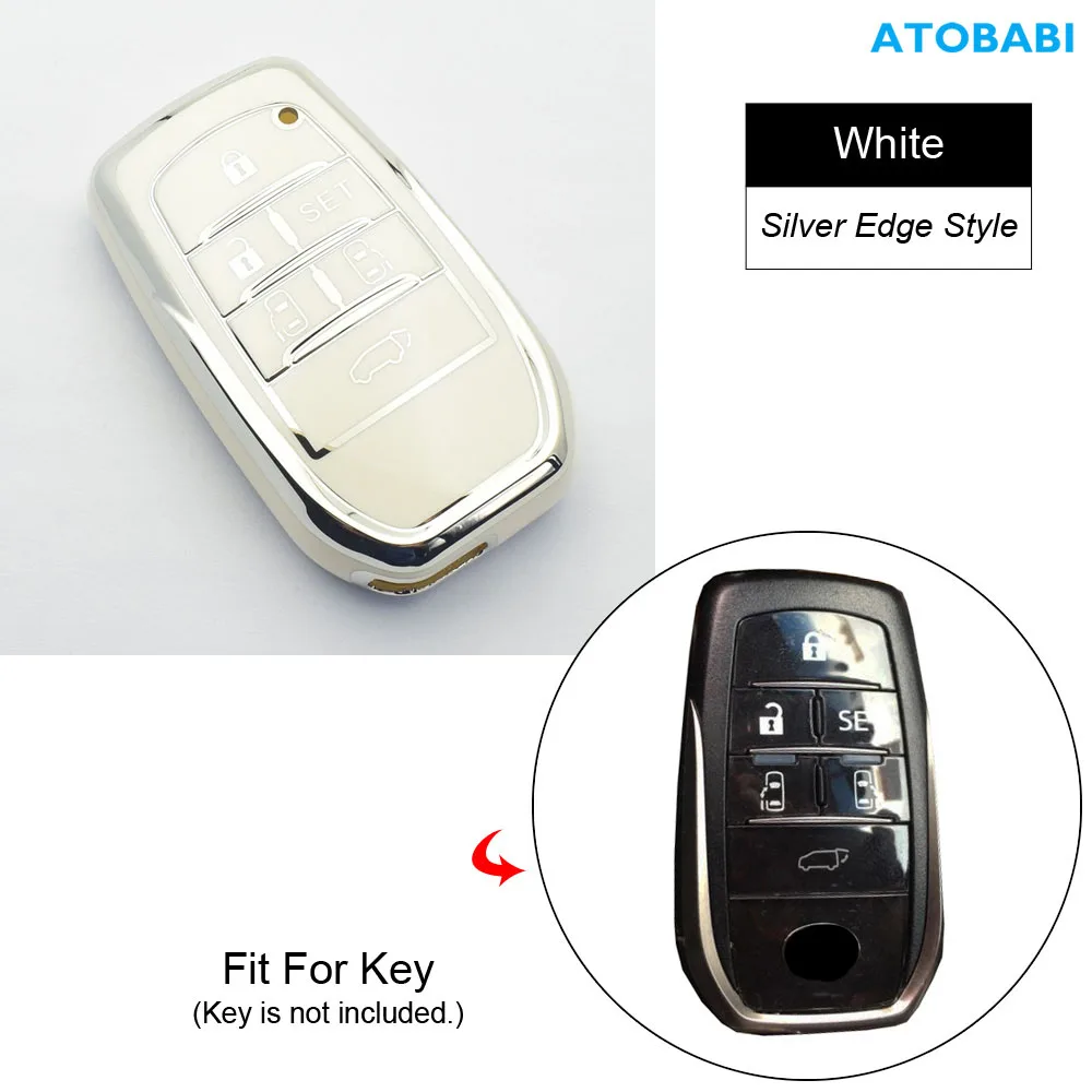 

6-кнопочный чехол для автомобильного ключа из ТПУ для Toyota Tarago Previa Vellfire Alphard 2016 2017 2018 2019, чехлы для умных пультов дистанционного управления, автоаксессуары