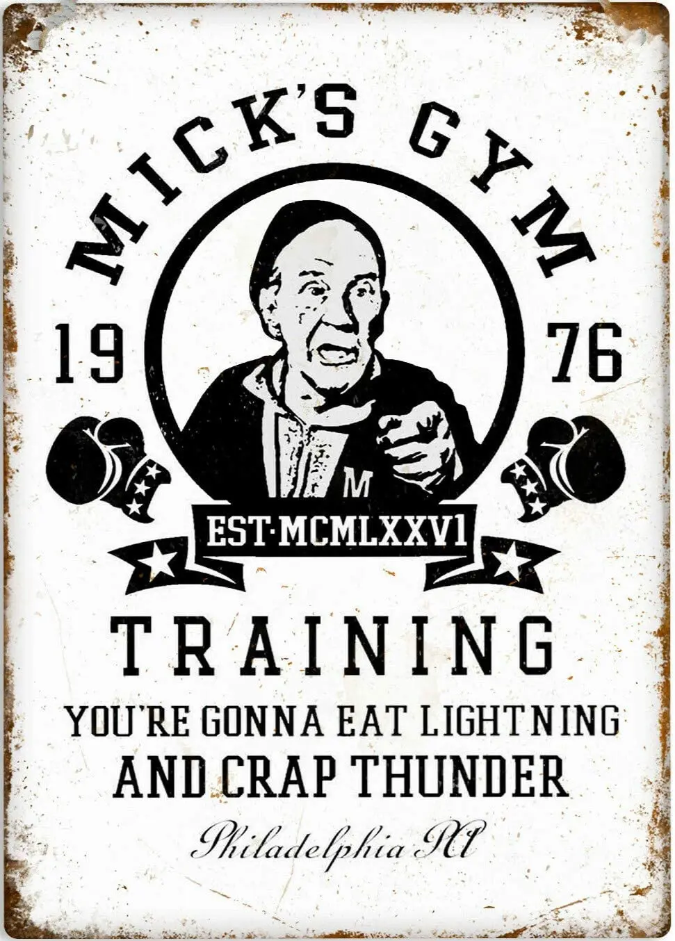 

vintage Micks Gym Vintage Metal Tin Sign Plaque Decor Mighty Boxing Rocky Balboa 8 X 12 Inch Vintage Tin Sign home decor