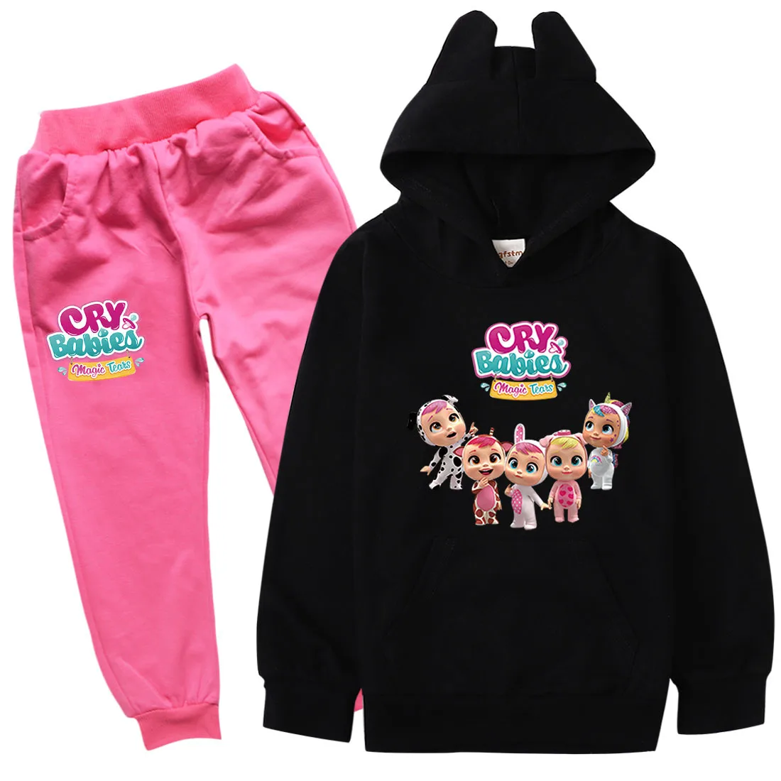 

Cry babies Kids Costume Coat Spring Autumn Boys Warm Hooded Tops Baby Girls Casual Sport Sweatshirt Children Clothes