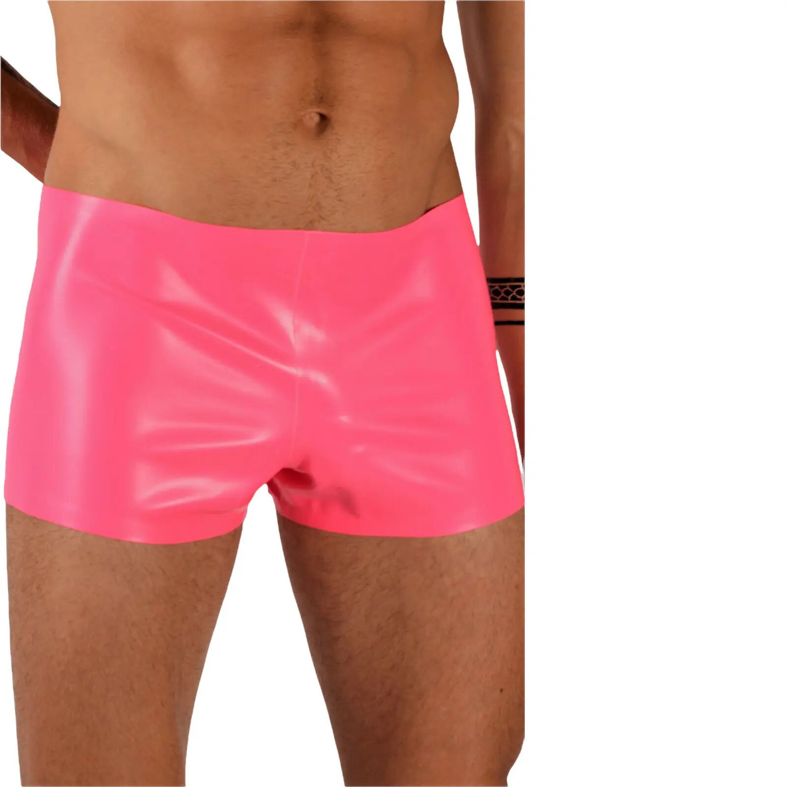 

Natural Latex Underwear Sexy Men Pink Latex Briefs Rubber Male Short Underwear Panties Pants Underpants