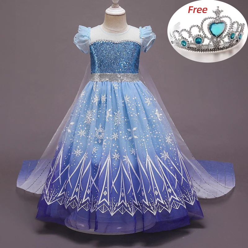 

2023 Carnival Princess Dress For Girl Long Cloak Glitter Draw Back Birthday Wedding Party Costume For Children Christmas Clothes