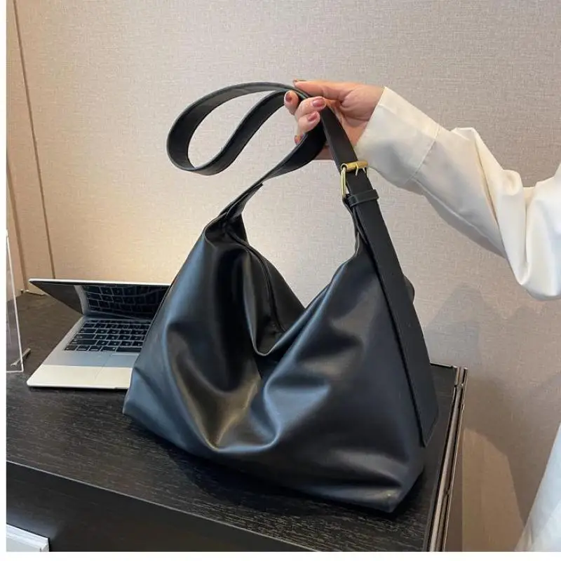 

Новая модная однотонная вместительная сумка-тоут в стиле ретро универсальная сумка-Кроссбоди на одно плечо