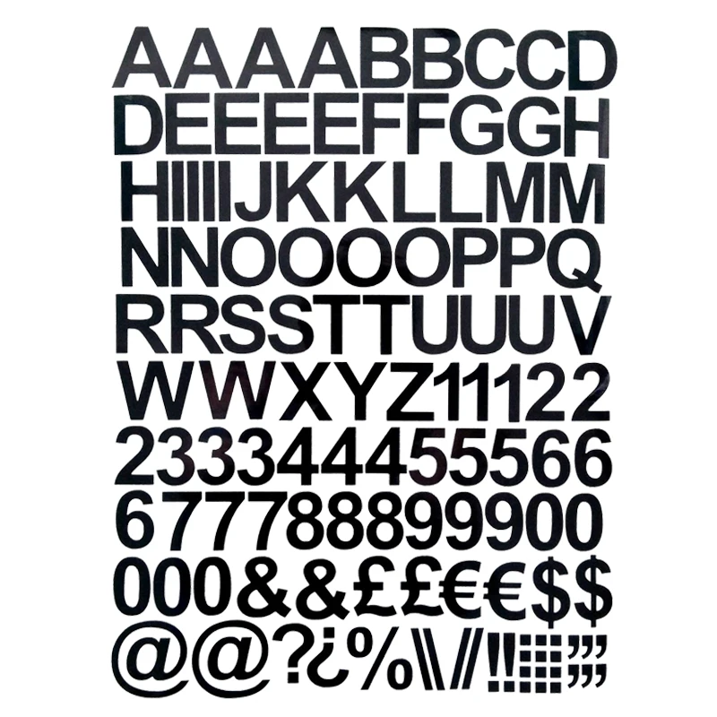 

1", 2", 3" SELF ADHESIVE VINYL LETTERS & NUMBERS UPPER STICKERS CAR STICKER
