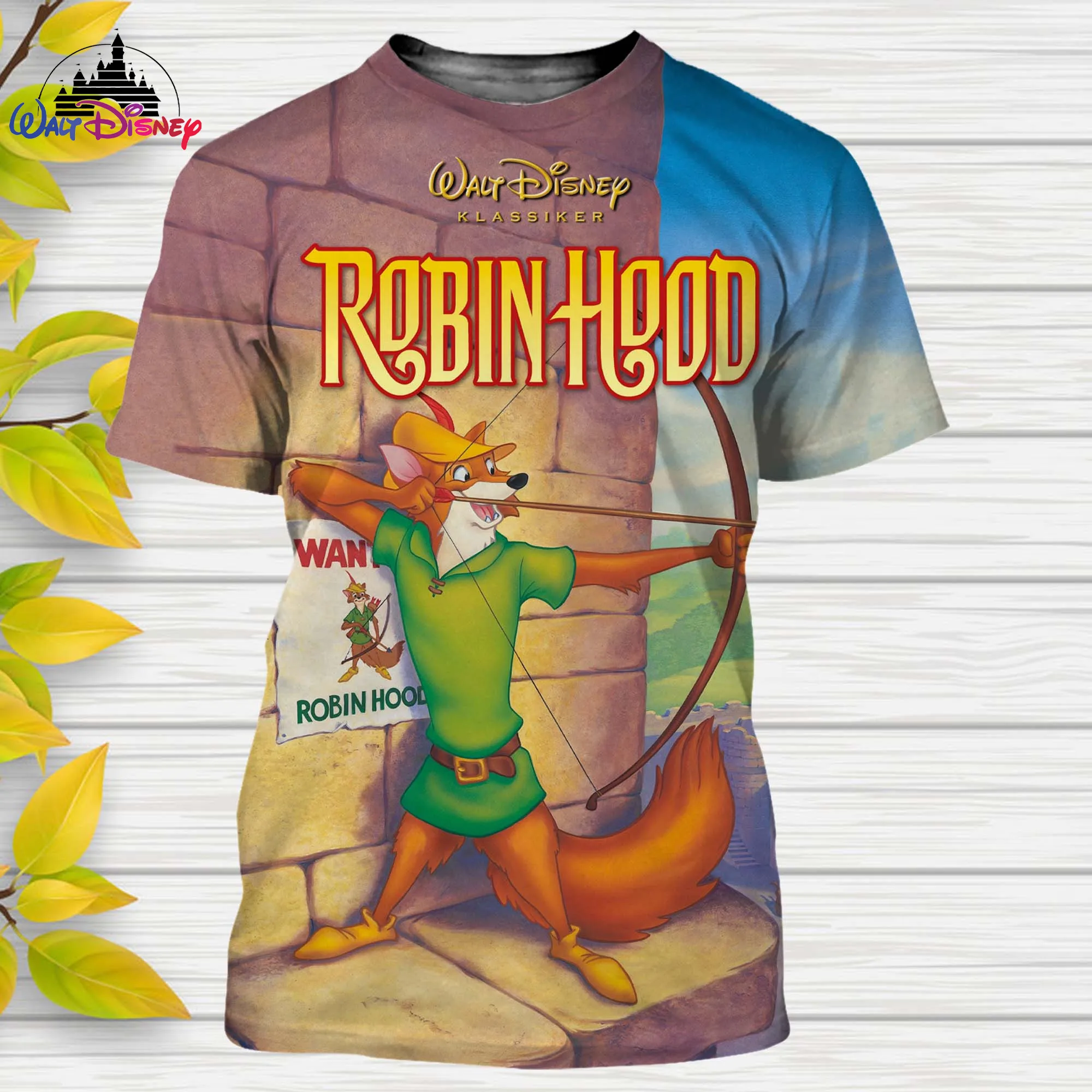 

Robin Hood Cartoon Disney men women Short Sleeve casual style 3D print t shirt Summer Casual Streetwear Tee Tops Cartoon