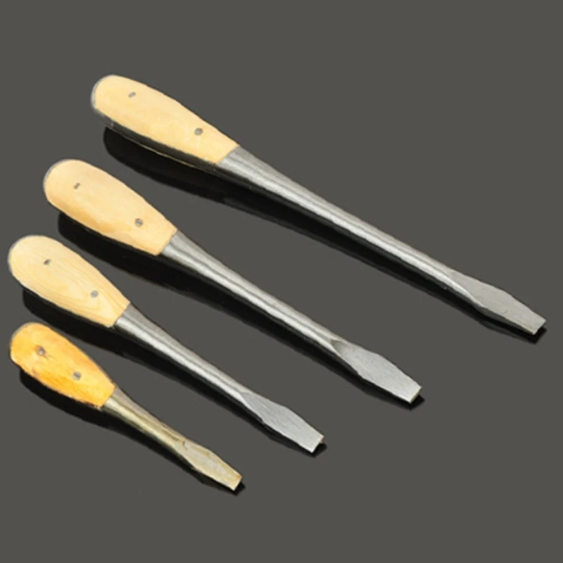 Сверхмощная шлицевая отвертка с деревянной ручкой плоской головкой 6/8/10/12 дюймов