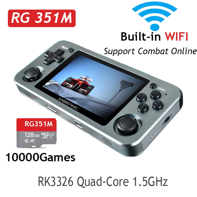 ANBERNIC RG351M RG351P Retro Video Game Console Games Aluminum Alloy Shell 2500 Game Portable Console RG351 Handheld Game Player