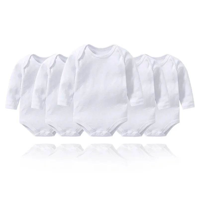 

5 шт./партия, хлопковые боди с длинным рукавом для девочек 0-24 мес.
