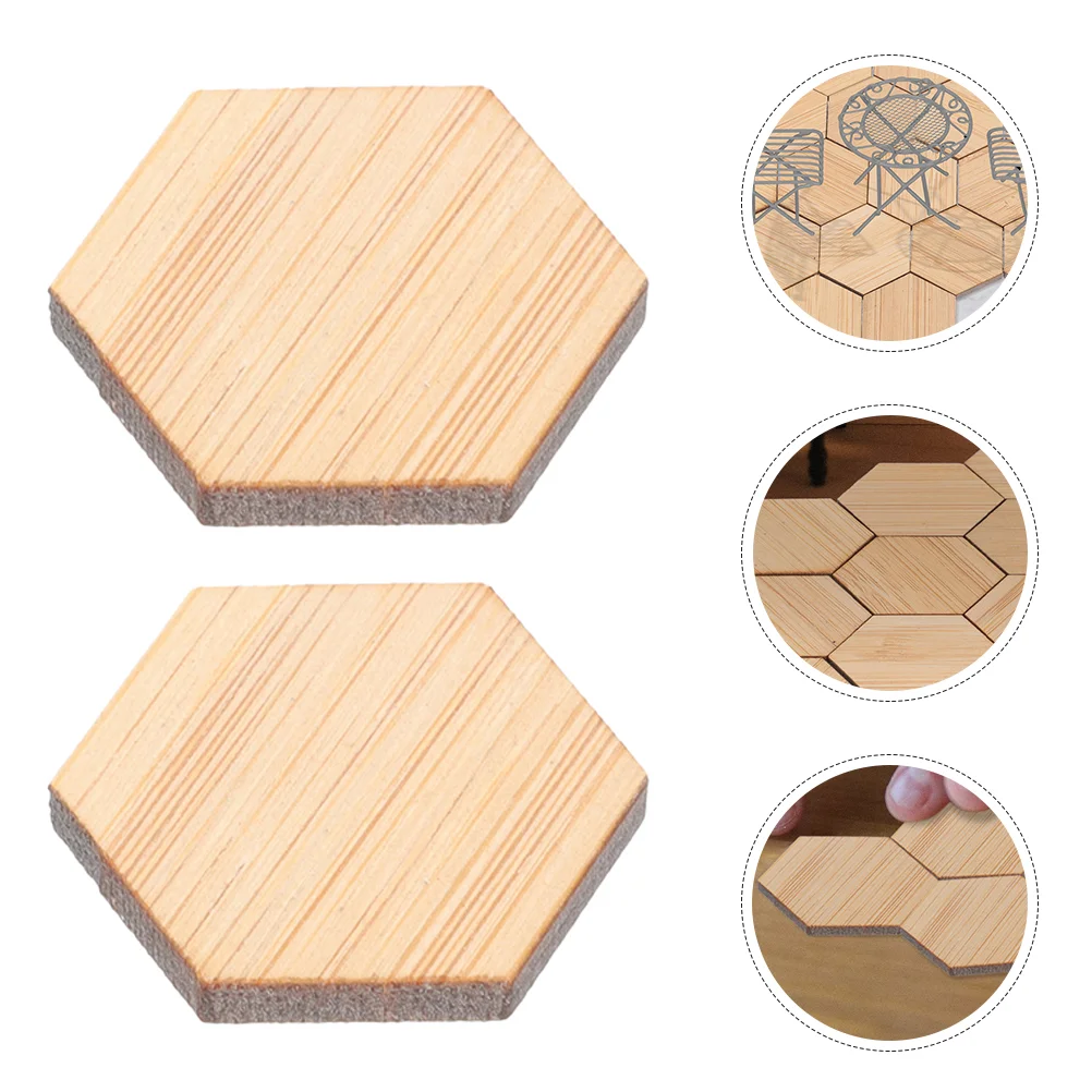 

48 Pcs Simulated Mini Flooring Miniature Floorboard Miniatures Accessories House Assembled Simulation