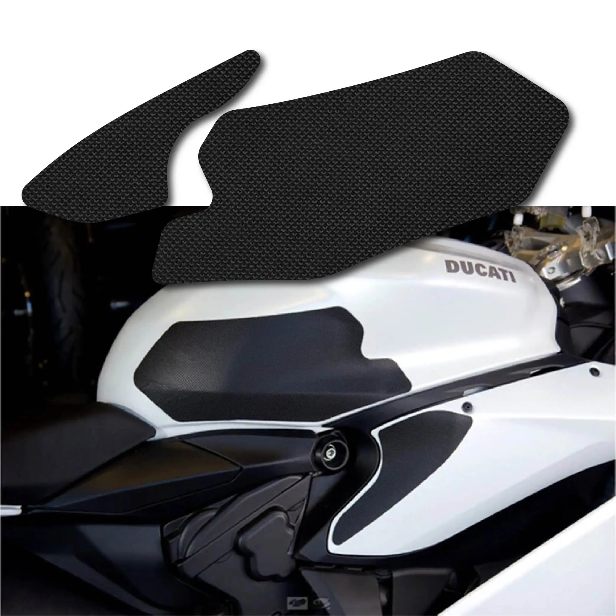 

For DUCATI 899 959 1199 1299 PANIGALE 2011-2018 3M Self Adhesive Silicone Non-SlipTank Pads Traction Grips 3D Rubber