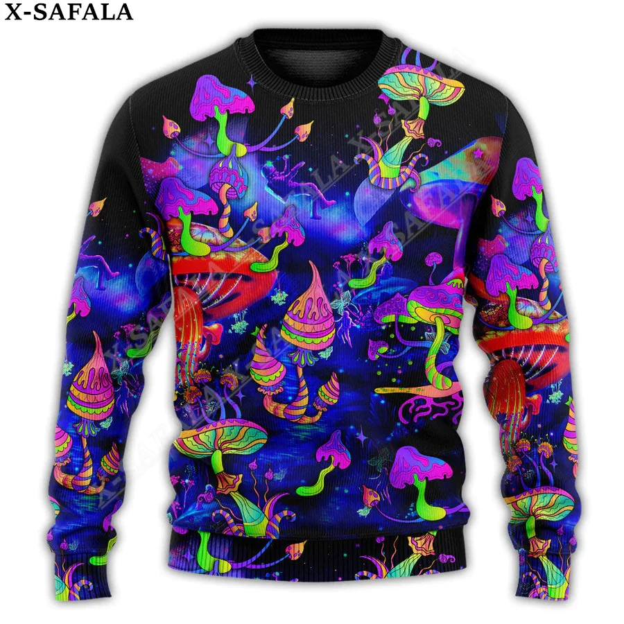 Свитеры в стиле хиппи с рисунком грибов страшные Джемперы для Хэллоуина