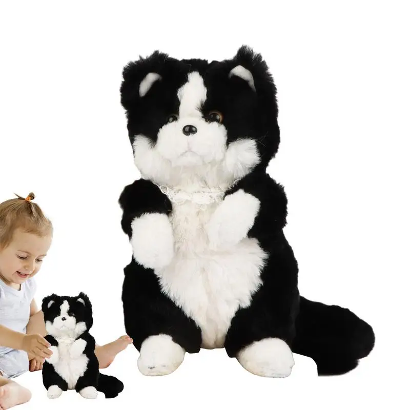 

Черная кошка, плюшевая имитация, Очаровательная черная кошка, милая мягкая плюшевая игрушка-животное, удобная плюшевая кошка, плюшевая игрушка для женщин