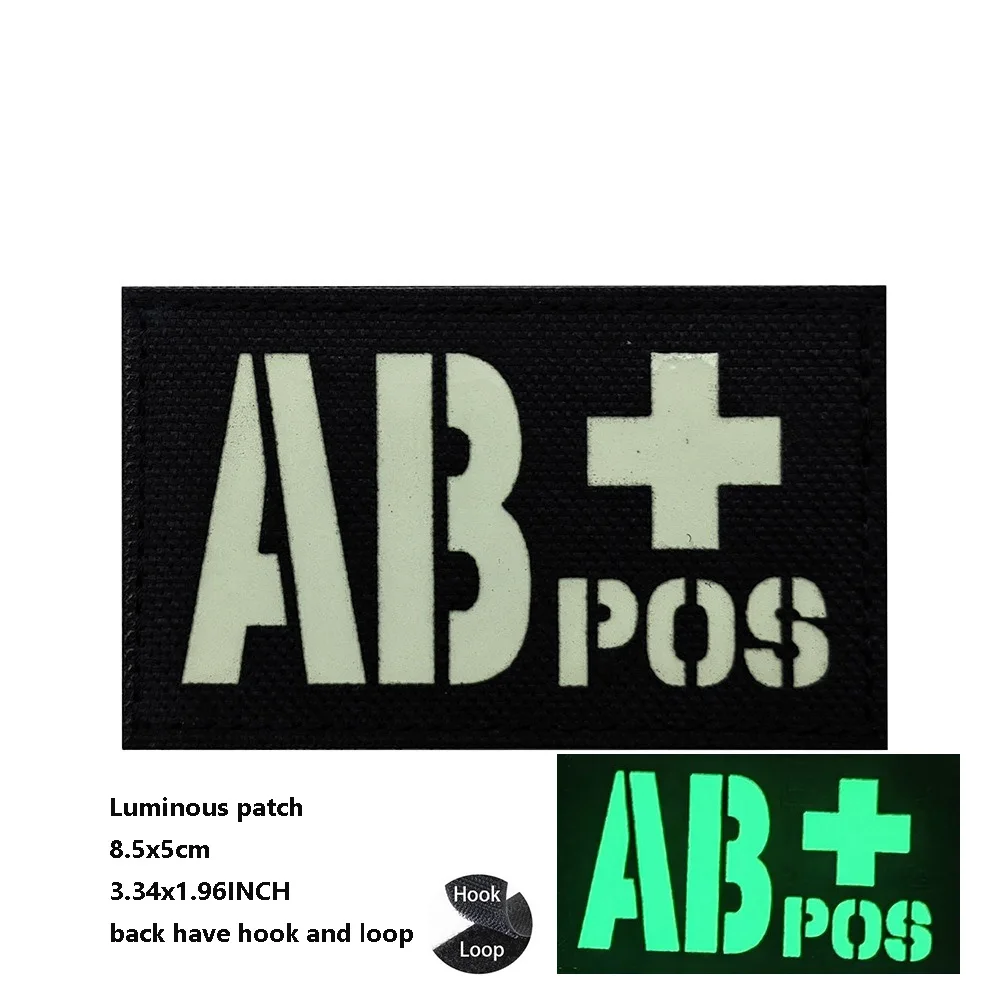 Аксессуар для уличной сумки значок IR светящийся лазерный вырез 8x5 см Тип крови A