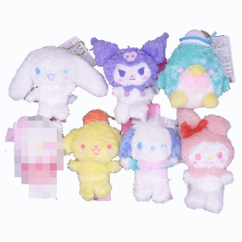 

Sanrio Kuromi My Melody Cinnamoroll Pompom Stuffed Plush Doll Toys Cute Plushies Backpack Pendant Keychains Sanrio Merch Gifts