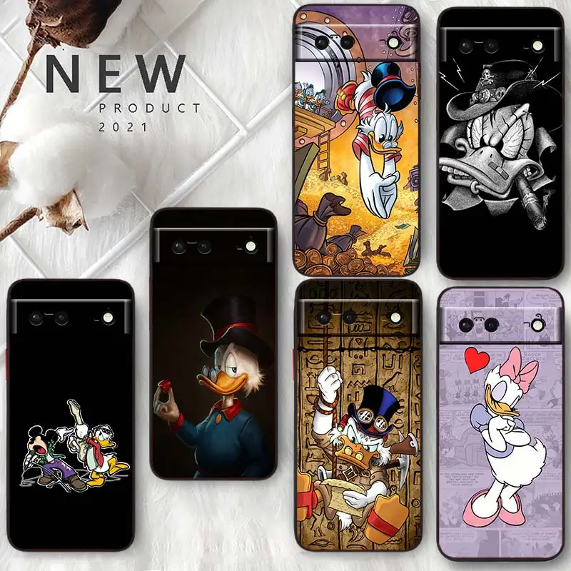 

Disney Donald Duck Cute Phone Case For Google Pixel 7 6 Pro 6A 5A 5 4 4A XL 5G Soft Silicone Fundas Coque Capa Black Cover