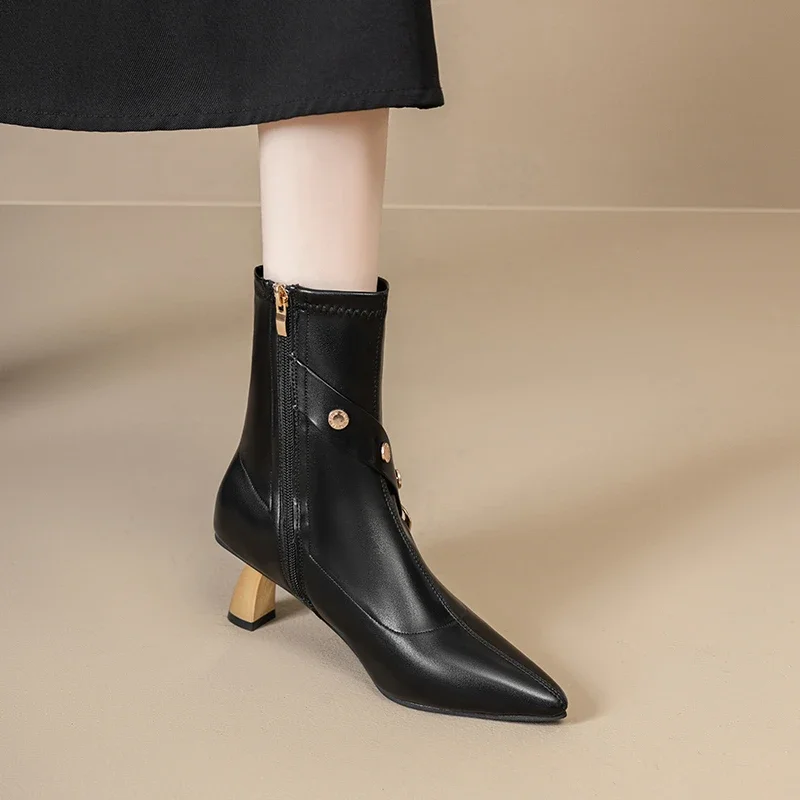 Европейские и американские модные женские ботинки короткие сапоги на высоком