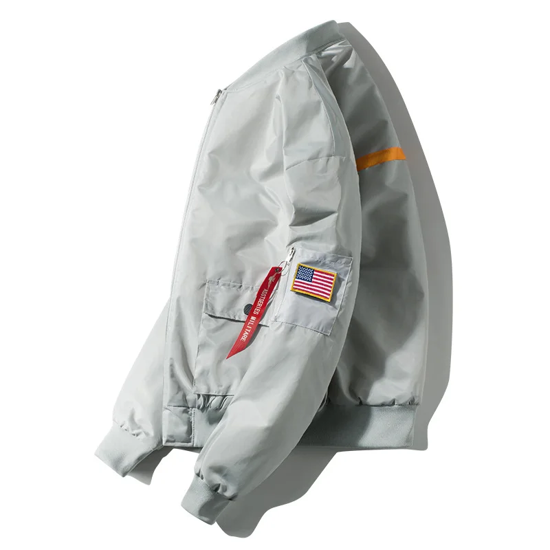

Male Bomber Jacket Men Army Military Pilot Jacket Badge Embroidery Baseball Jacket Double Sided Motorcycle Coat Big Size 3XL